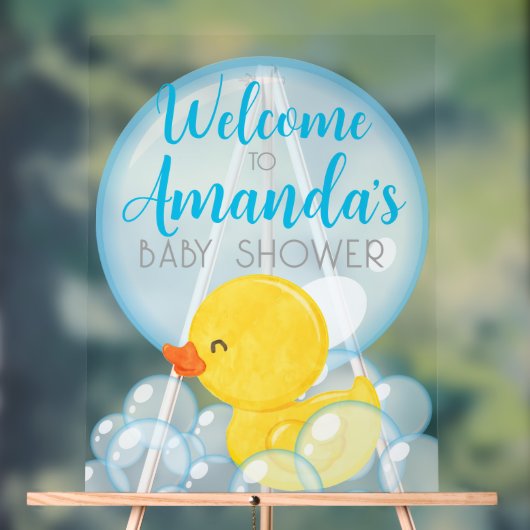 Rubber Duck Baby shower Acryl Welkomstbord Acryl Bord (Neutraal)