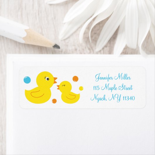 Rubber Duck Baby shower Adres Etiket (Insitu)