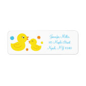 Rubber Duck Baby shower Adres Etiket (Voorkant)