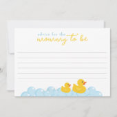 Rubber Duck Baby shower Advies Kaart | aanstaande Notitiekaartje (Voorkant)