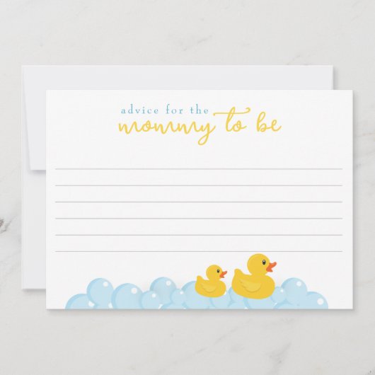 Rubber Duck Baby shower Advies Kaart | aanstaande  Notitiekaartje (Voorkant)