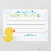 Rubber Duck Baby shower Advies voor Ouders Kaarten (Voorkant)