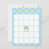 Rubber Duck Baby shower Bingo Kaart | Blue Baby Bo Notitiekaartje (Voorkant)
