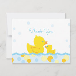 Rubber Duck Baby shower Dank je wel Bedankkaart