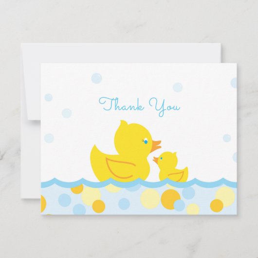 Rubber Duck Baby shower Dank je wel Bedankkaart (Voorkant)