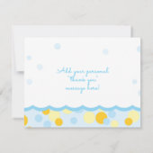 Rubber Duck Baby shower Dank je wel Bedankkaart (Achterkant)