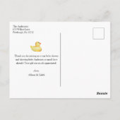 Rubber Duck Baby shower Dank je wel Briefkaart (Achterkant)