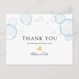 Rubber Duck Baby shower Dank je wel Briefkaart