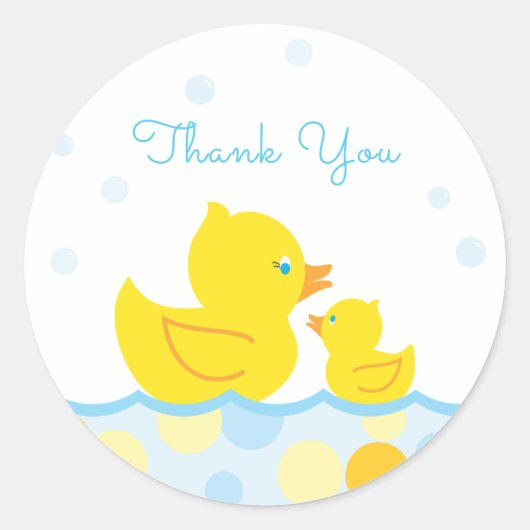 Rubber Duck Baby shower Dank je wel Ronde Sticker (Voorkant)