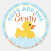 Rubber Duck Baby shower Favoriet Sticker – Bath Bo (Voorkant)