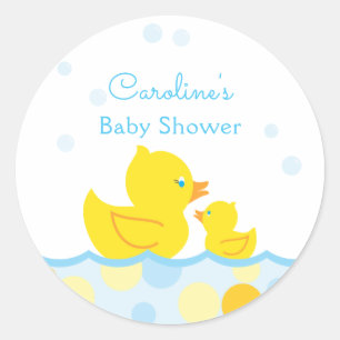 Rubber Duck Baby shower Favors Ronde Sticker
