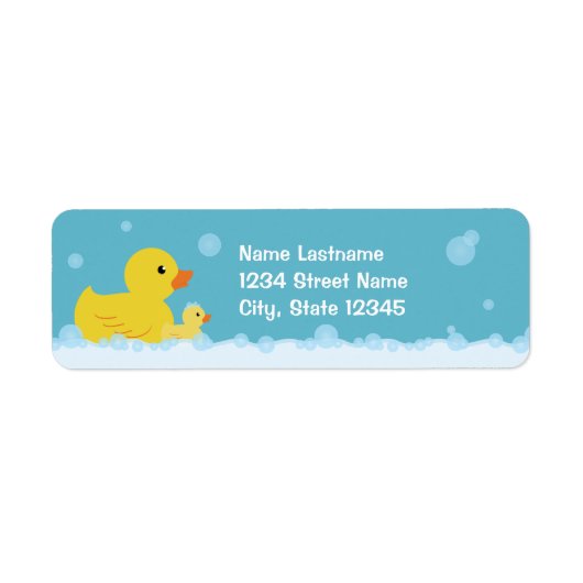 Rubber Duck Baby shower Genderneutraal adres Etiket (Voorkant)
