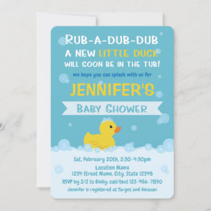 Rubber Duck Baby shower Geslacht Neutraal Kaart