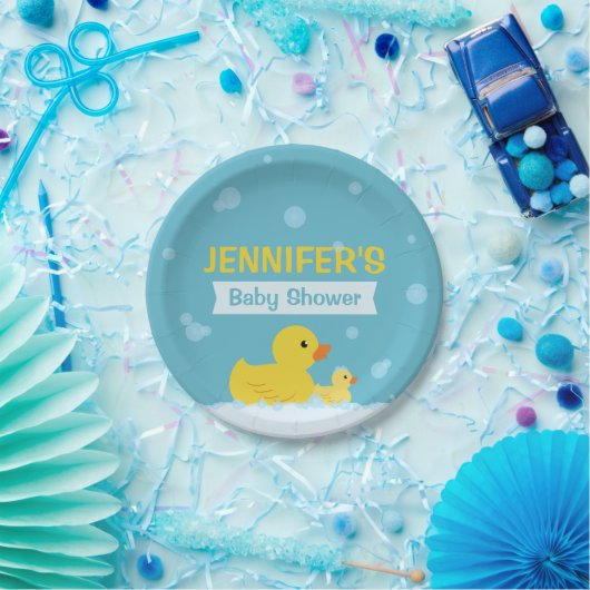 Rubber Duck Baby shower Geslacht Neutraal Papieren Bordje (Feest)