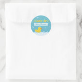 Rubber Duck Baby shower Geslacht Neutraal Ronde Sticker (Tas)