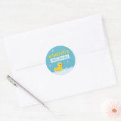 Rubber Duck Baby shower Geslacht Neutraal Ronde Sticker (Envelop)