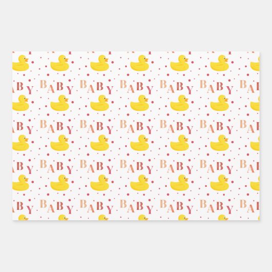 Rubber Duck Baby shower Gift Inpakpapier Vel (Voorkant 3)