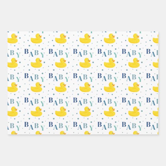 Rubber Duck Baby shower Gift Inpakpapier Vel (Voorkant)