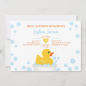 Rubber Duck Baby shower Invitation – Bubble Bath T Kaart (Voorkant)