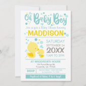Rubber Duck Baby shower Invitation Ducky Boy Kaart (Voorkant)