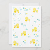 Rubber Duck Baby shower Invitation Ducky Boy Kaart (Achterkant)