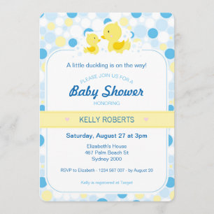 Rubber Duck Baby shower Invitation Kaart