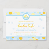 Rubber Duck Baby Shower Invitations Blue & Yellow Kaart (Voorkant)