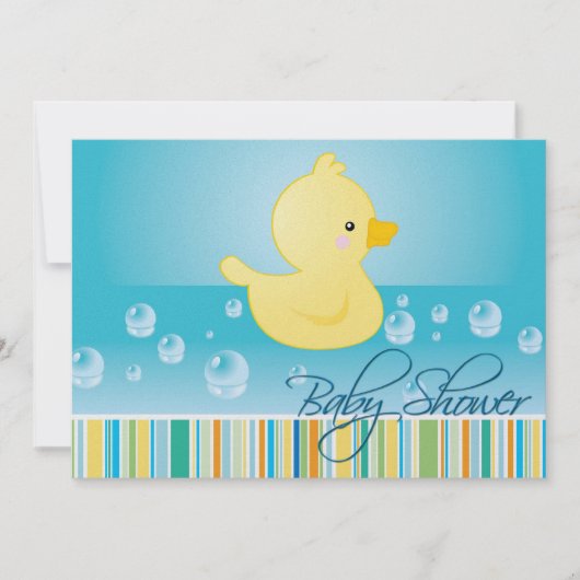 Rubber Duck Baby shower Invite Kaart (Voorkant)