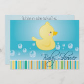 Rubber Duck Baby shower Invite Kaart (Voorkant / Achterkant)