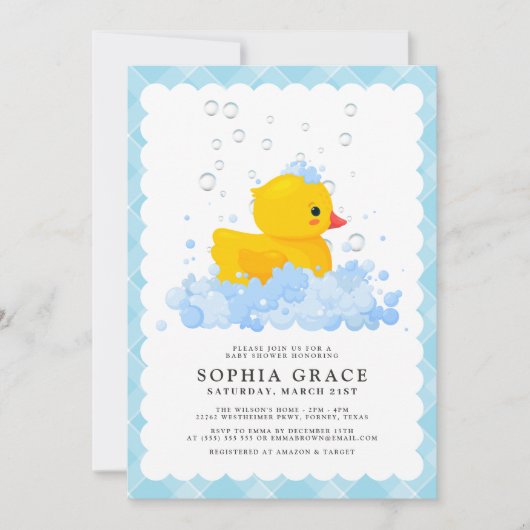 Rubber Duck Baby shower Kaart (Voorkant)