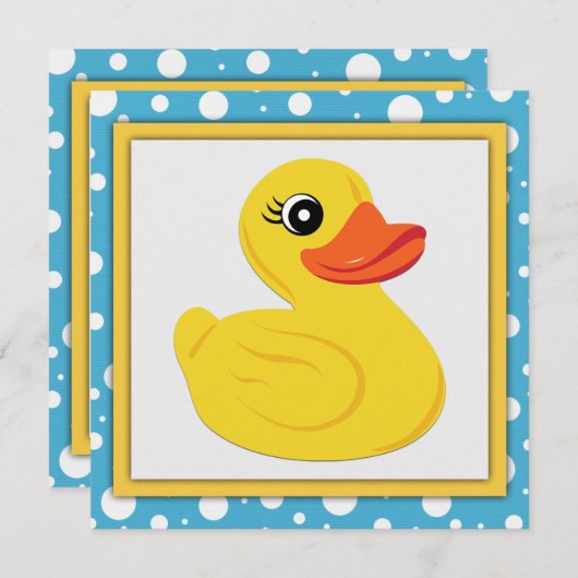 Rubber Duck Baby shower Kaart (Voorkant / Achterkant)