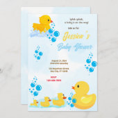 Rubber Duck Baby shower Kaart (Voorkant / Achterkant)