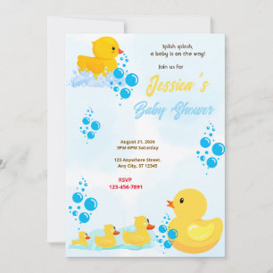 Rubber Duck Baby shower Kaart