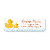 Rubber Duck Baby shower Label – Genderneutraal Yel (Voorkant)