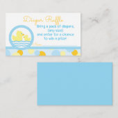 Rubber Duck Baby shower Luier Raffle Ticket Informatiekaartje (Voorkant / Achterkant)