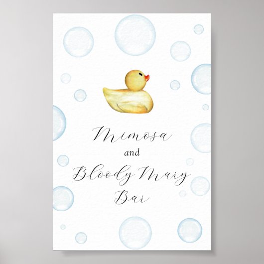 Rubber Duck Baby shower Mimosa en Bloody Mary Bar Poster (Voorkant)