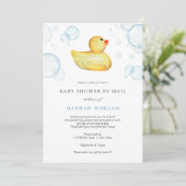 Rubber Duck Baby shower per Mail uitnodiging (Staand voorkant)