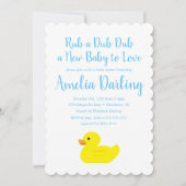 Rubber Duck Baby shower Scallop Edge-uitnodiging Kaart (Voorkant)