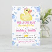 Rubber Duck Baby shower Uitnodiging (Staand voorkant)