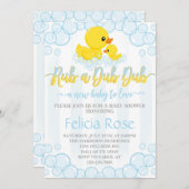Rubber Duck Baby shower Uitnodiging (Voorkant / Achterkant)