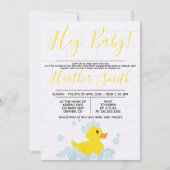 Rubber Duck Baby shower Uitnodiging (Voorkant)