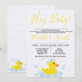 Rubber Duck Baby shower Uitnodiging (Voorkant / Achterkant)