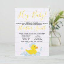 Rubber Duck Baby shower Uitnodiging