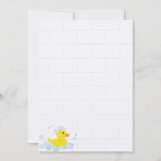 Rubber Duck Baby shower Uitnodiging (Achterkant)