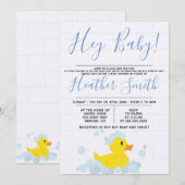 Rubber Duck Baby shower Uitnodiging (Voorkant / Achterkant)