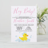 Rubber Duck Baby shower Uitnodiging (Staand voorkant)
