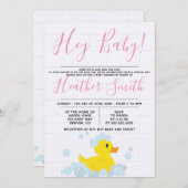 Rubber Duck Baby shower Uitnodiging (Voorkant / Achterkant)