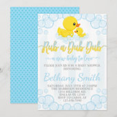 Rubber Duck Baby shower Uitnodiging (Voorkant / Achterkant)