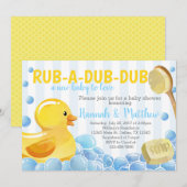 Rubber Duck Baby shower Uitnodiging (Voorkant / Achterkant)