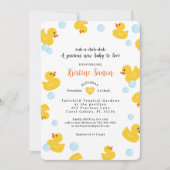 Rubber Duck Baby shower uitnodiging | Gele eend & (Voorkant)